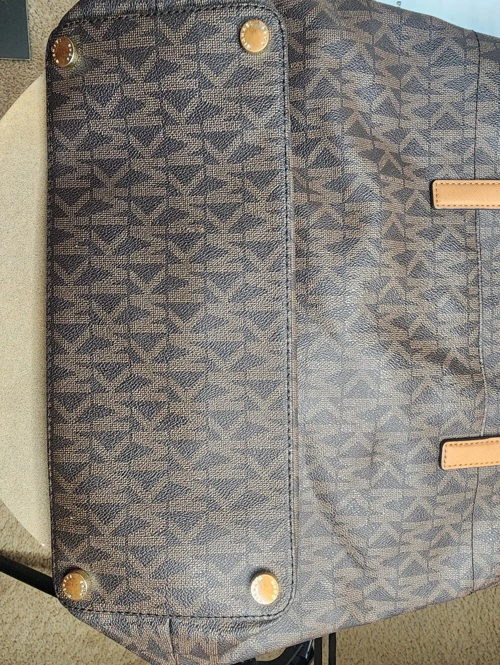 Michael Kors Brown Signature Logo Morgan Tote with COA